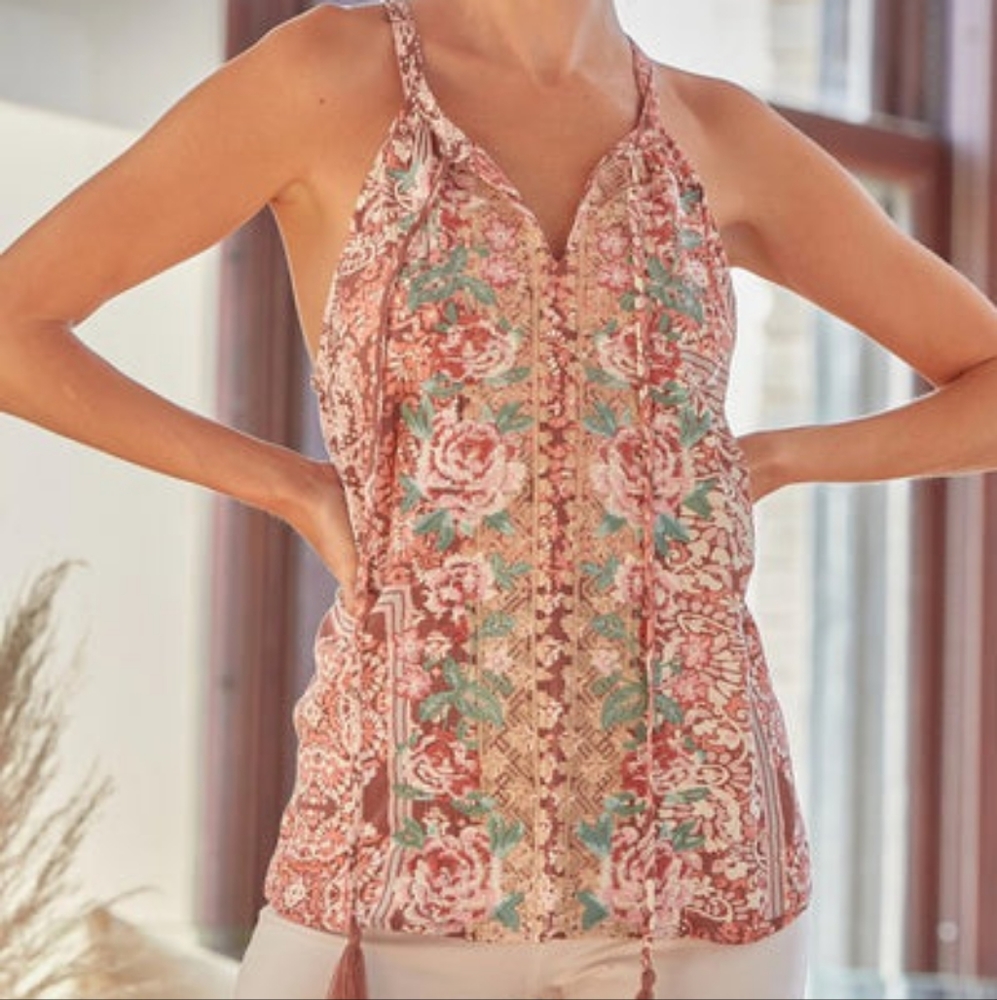 Savanna Jane Embroidered Boho Tank Top